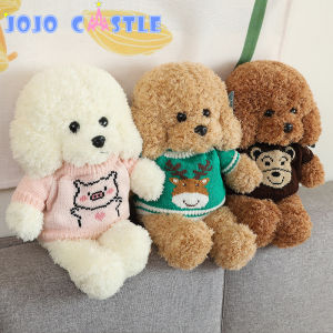 JOJO CASTLE 30/38/48cm Real Life Teddy Dog Poodle Plush Toys Soft Simulation Toys Suffed Animal Doll For Christmas Birthday Gift Baby Soothing Ragdoll