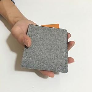 《506》 กระเป๋าสตางค์ผ้าใบสั้นสำหรับผู้ชาย wallet men กระเป๋าสตางค์ซิปผู้ชายผ้าเดนิมใหม่ผู้ชายแบบไม่มีป้ายบางเฉียบ