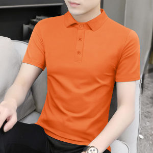 Ice Silk Modal Summer Casual POLO Shirt T Mens Ice Silk Short Sleeve Business Solid Color Half Sleeve Shirt Trendy