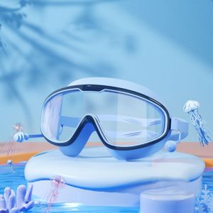 BLACKON Large Frame Swimming Waterproof Anti-fog Swim Training Glasses Silicone Leak Proof Windsurfing Glasses Swimming Beginner