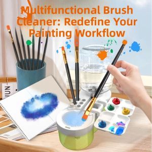 MKEB Drain Button Paint Brush Cleaner Automatic Cleaning Acrylic Paint Paint Brush Cleaning Machine Time Saving Automatic Water Circulation Brush Cleaning Bucket Art Tools