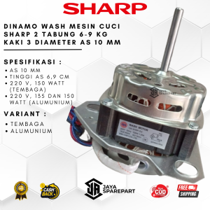 DINAMO WASH PENCUCI MESIN CUCI SHARP 2 Tabung 6-9 KG KAKI 3 DIAMETER AS 10 MM
