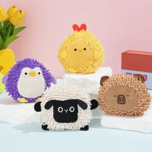 OUTOPEN Bite Resistant Pet Squeak Toys Animal Shaped Cute Teeth Cleaning Toys Companionship Sleep Toy Funny Interactive Pet Toys Teething Cleaning