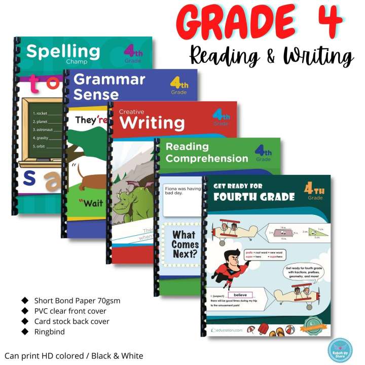 GRADE 4 (READING & WRITING) Activity Workbook Worksheet Homeschool ...