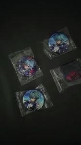 4Pcs/Lot Lohen Anime Badge Set Reflective Holographic Pin Button Backpack Accessories Student Birthday Gift Cosplay Prop