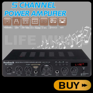 Mini 2000W Bluetooth 5CH Speaker Stereo home Audio Power Amplifier sound bar Surround HiFi Remote Control 220V FM USB SD Home Theater System 338ST