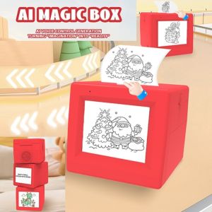 MINIFELE 262 Voice Control AI Magic Box Printer HD Screen Inkless Printing AI Voice Sticker Printer Portable WIFI Connect Thermal Printer Print Photos