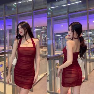 DRESS MINI IMPORT BANGKOK / DRESS TALI LEHER BAHAN TILE