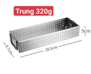 Hộp Đựng Muỗng Đũa Dao Nĩa Inox 304 DÀY Không Gỉ Kháng Khuẩn Có Quai Cầm Khay Đựng Thực Phẩm Chống Ăn Mòn Hiệu SUS304
