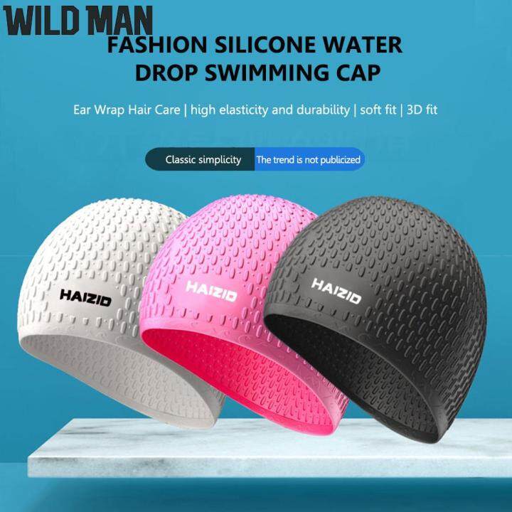 Adults Men/Women Silicone Swimming Caps Waterproof Protect Ears Long