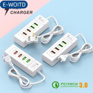 E-WOITD 4 cổng USB sạc nhanh Sạc Loại C tường sạc cho iPhone Samsung Xiaomi Huawei sạc điện thoại usplug Power Adapter