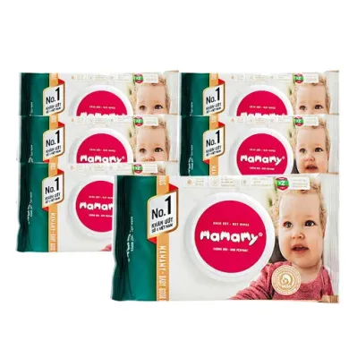 Combo 6 Gói Khăn Giấy Ướt Mamamy 100 Tờ Không Mùi