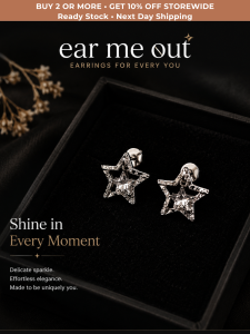 [SG] Crystal Star Stud Earrings | Minimalist Sparkling Star Earrings | Dainty Everyday Crystal Studs | Elegant Celestial Jewellery | ear me out (EMO-40)