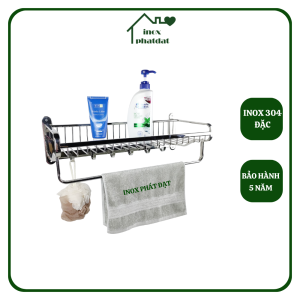 Kệ nhà tắm INOX 304 PHÁT ĐẠT kệ để xà bông để đồ phòng tắm rổ đựng chai dầu gội (SP156)