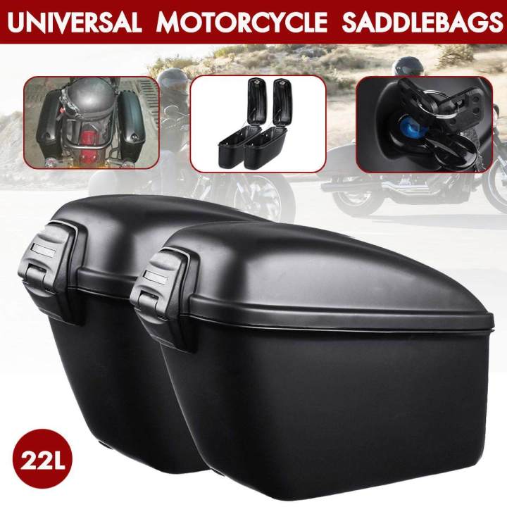 high quality Matte Black Motorcycle Hard Trunk Saddlebags Saddle