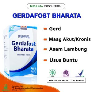 Obat Gerd Maag Akut/Kronis Asam Lambung Gerdafost Bharata Kemasan 250g Isi 50 Kapsul Garansi Uang Kembali 100%