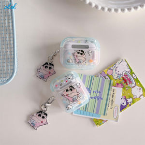 OKOK Summer Swimming Crayon Shin-chan Airpods Case For AirPods 1 2 3 Pro inPods i7 i12 Pro Wireless Bluetooth Headphones Accessories Casing For Air Pods Earphone Charging Box Protective Cover With Pendant