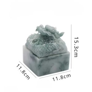 FFBH Chinese Style Household Jade Dragon Print Resin Ashtray Kung Fu Tea Set Accessories Decoration Living Room Coffee Table Ashtray 4P7H5