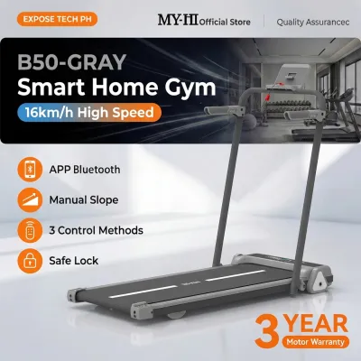 MY-HI Slim Treadmill Exercise Equipment for Women Easy Fold&Operation 16km/h APP Space-Saving Home
