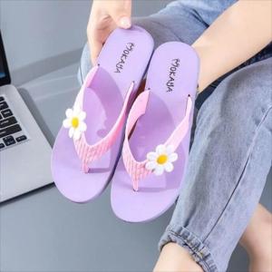 Sandal Jepit Wedges Jelly Wanita Bunga Matahari  Import MKY 1818-17 37-41