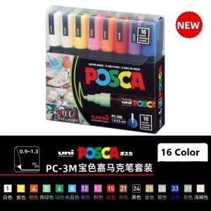Japan Uni 7/8/15 colors Posca Paint Marker Pens set Multi-Surface Rock Painting Permanent Markers For Wood Ceramic Canvas Glass Plastic drawing Stationery Art Supplies