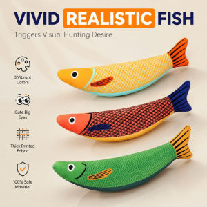 Interactive Cat Toy Chew Resistant Fish Shape Teeth Grinding Playful Pet Entertainment