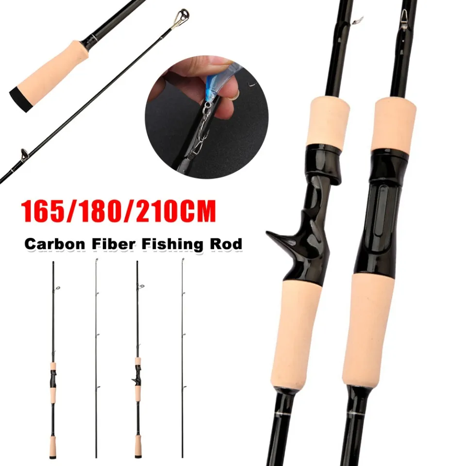 Hot Sale]Portable Fishing Rod 1.65m/1.8m/2.1m Carbon Spinning Casting Rod  Ceramic Guide 2 Piece Carp Fishing Freshwater Saltwater Tackle