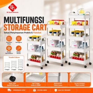 Rak Penyimpanan Susun 543 Tingkat Multifungsi | Kapasitas Besar Mudah Dipindahkan Roda 360° Material Pelastik Tahan Lama -4026
