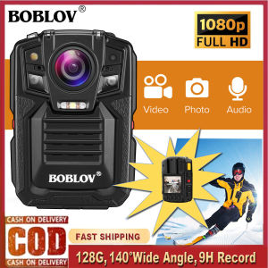 BOBLOV D7 Body Mini Camera with GPS 128GB HD 1296P Waterproof Police Body Camera Video Audio Recorder Camcorder Night Vision 140 °Angle Lens Sport Action Motion Detect Camera DVR Car Dashcam