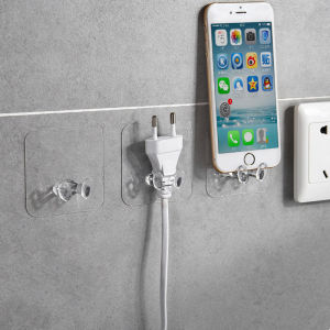 10Pcs Power Cord Holder Plug Socket Hook Hanger Wall Sticker Home Decal Organizer Storage Racks for Kitchen Office Living Room