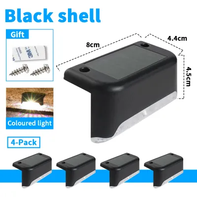 1/4 PCS Solar Fence Light Solar Stairs Step Deck Pathway Wall Light IP65 Waterproof Post Walkways Lights Outdoor