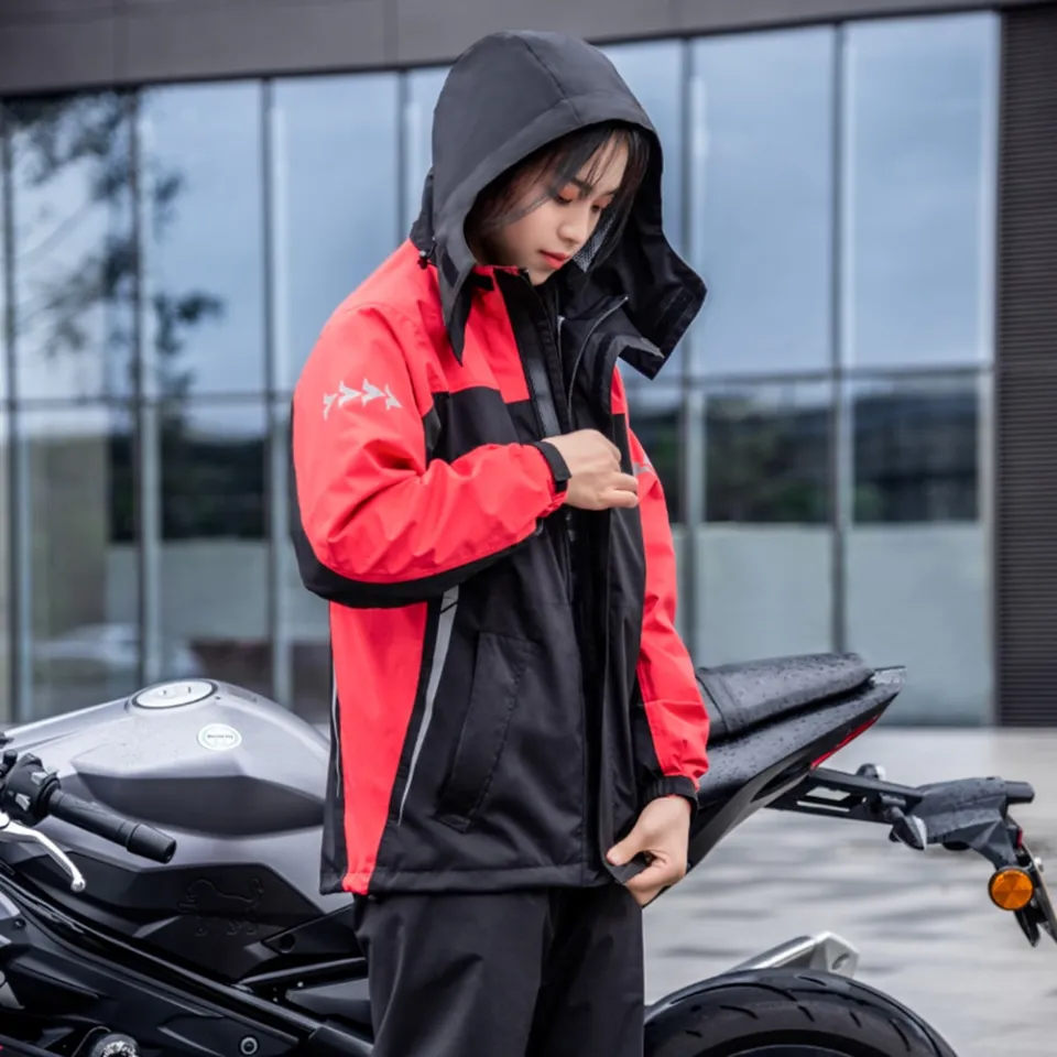 SULAITE Motorcycle Rain Suit Waterproof Raincoat Jacket Pants Coat