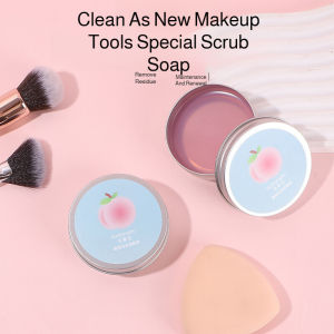 【HuaTangzhu】Makeup Brush & Sponge Cleansing Soap — Portable Brush Cleaning ToolPeach Oolong Scented Cleansing Soap