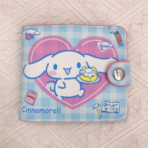 SANRIO กระเป๋าการ์ตูน ซานริโอ น่ารัก น่ารัก กระเป๋าสตางค์บัตรพับขนาดกะทัดรัดพร้อมหลายช่อง เหมาะสําหรับใช้ในชีวิตประจําวั