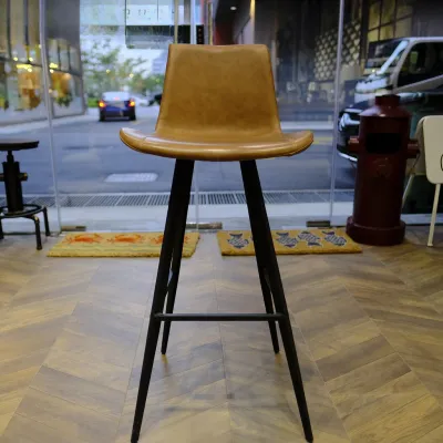 Industrial Bar Stool Fabric PU Leather Height Adjustable Swivel Bar Chair Mixed Material Kitchen Counter Stool Padded Seat Easy Clean
