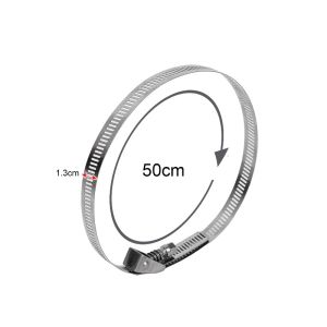 0.5/1M Stainless Steel Live Buckle Strap Clamp with Fasteners DIY Adjustable Worm Gear Tube Pipe Hose Ducting Clamps Air Clamp