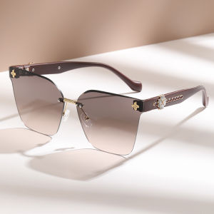 JN IMPRESSION Frameless Gradient Sunglasses for Women High-end Anti-ultraviolet Driving Sunglasses