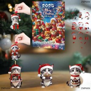 [COD] ZNPNXN Kitten Advent Calendar 2025 2D Acrylic Cat Pendant Christmas Tree Decor 24 Days Christmas Countdown Calendar Gift For Cat Lovers