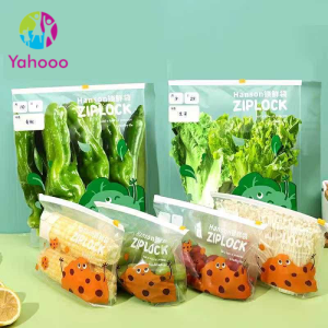 YAHOOO Ziplock bags with green peppers lettuce and mushrooms