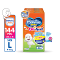 MAMYPOKO Day & Night Baby Diaper Pants Unisex Large 36 pcs x 4 packs (144 pcs) [ONLINE EXCLUSIVE]. 