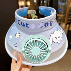 Childrens Fan Cap USB Charging Anime Summer Fan Sunhat Fashion Cooler Empty Top Hat Kids