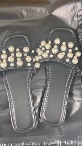 [FreeShipping]Plus-SizefashionablepearlflatsandalsforspringandsummerComfortableoutdoorbeachslippersforwomen