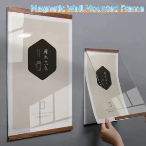 OKDEALS01 A 4/A 5/A 6 ic Wall Mounted Frame Reusable Rectangle Display Board Durable No-drill Poster Frame Office Board