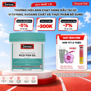 Swisse Ultiboost Odourless Wild Fish Oil 1000mg - Viên Dầu Cá Hỗ Trợ Sức Khỏe Tim Mạch Não Bộ Thị Lực