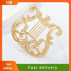 HB Fashion Classical Harp Gold Plated Matte Brooches For Women Clothing Coat Jewelry Accessries Gifts
