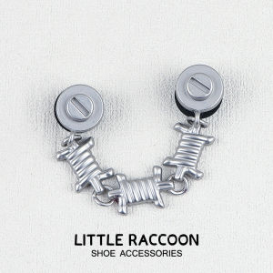 jibbitz  charm หัวเข็มขัดโลหะ โซ่โลหะ ตกแต่งด้วยอัญมณีมุก เพิ่มสไตล์แฟชั่นรองเท้า จิ๊บบิท ตัวติดรองเท้า