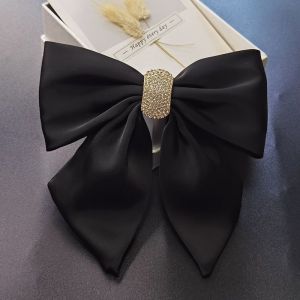 Today Market High Quality Big Bow Hair Ribbon Clip Korean Style Simple Wind Red Velvet Grid Hair Clip Claret Bowknot Women Hair Accessories Hairpin