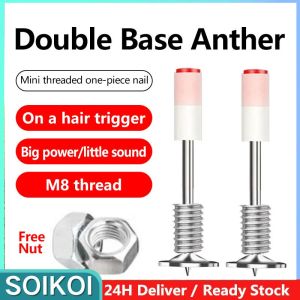 100pcs Mini Threaded Nail 42mm One-piece for Nail Gun Spiral Nail Drive Screw Nails Nail Gun Tools free Nuts