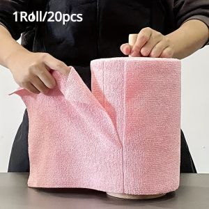 1 Roll/20pcs Reusable Microfiber Cleaning Wipes - High Absorbency Durable & Machine Washable Kitchen Towels - Multi-Surface Household Cloths Contemporary Square Design Space-Themed Cleaning Supplies Dish Towels Highabsorbency Fabric