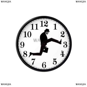 [COD] WANGJIA Funny Walks Clock Classic Wall Watch Funny Walking Silent Mute Clock Home Dector
